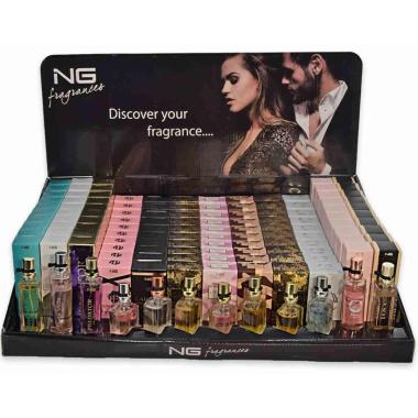 Display edp/edt 15 ml ng  assortiti uomo-donna 120 pezzi + 12 tester