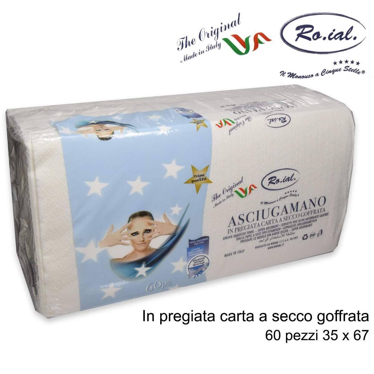 Roial asciugamano carta secco goffrata  60 pezzi 35 x 67 cm 5 stelle