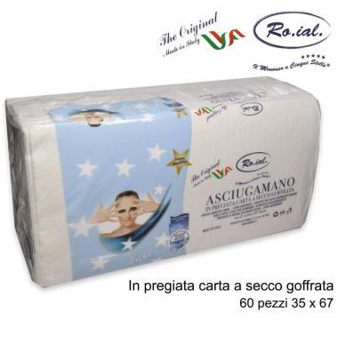 Roial asciugamano carta secco goffrata  60 pezzi 35 x 67 cm 5 stelle