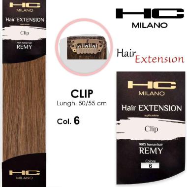 Hc milano extension 3 clip remy largh.14-16cm lungh.50cm col.6  biondo scuro dorato 6,3