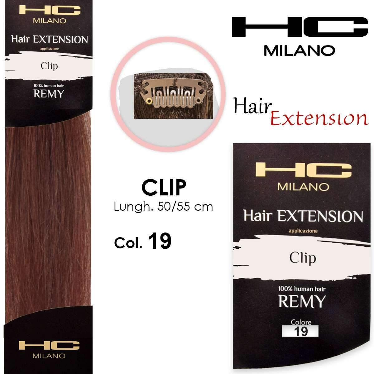 Hc milano extension 3 clip remy largh.14-16cm lungh.50cm col.19 biondo chiaro ec 8.00