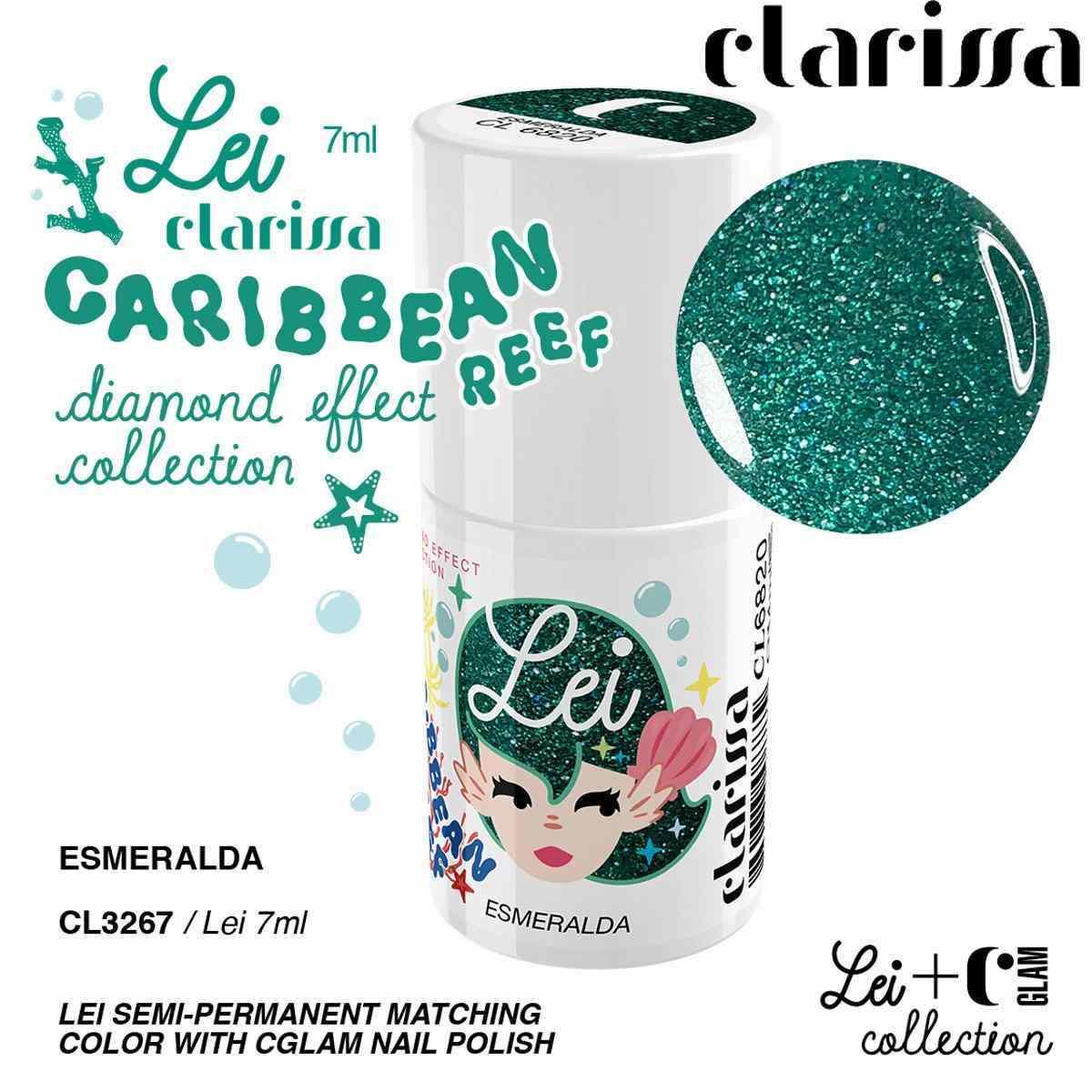 CLARISSA SMALTO SEMIPERMANENTE TPO FREE 7 ML  ESMERALDA - effetto diamante
