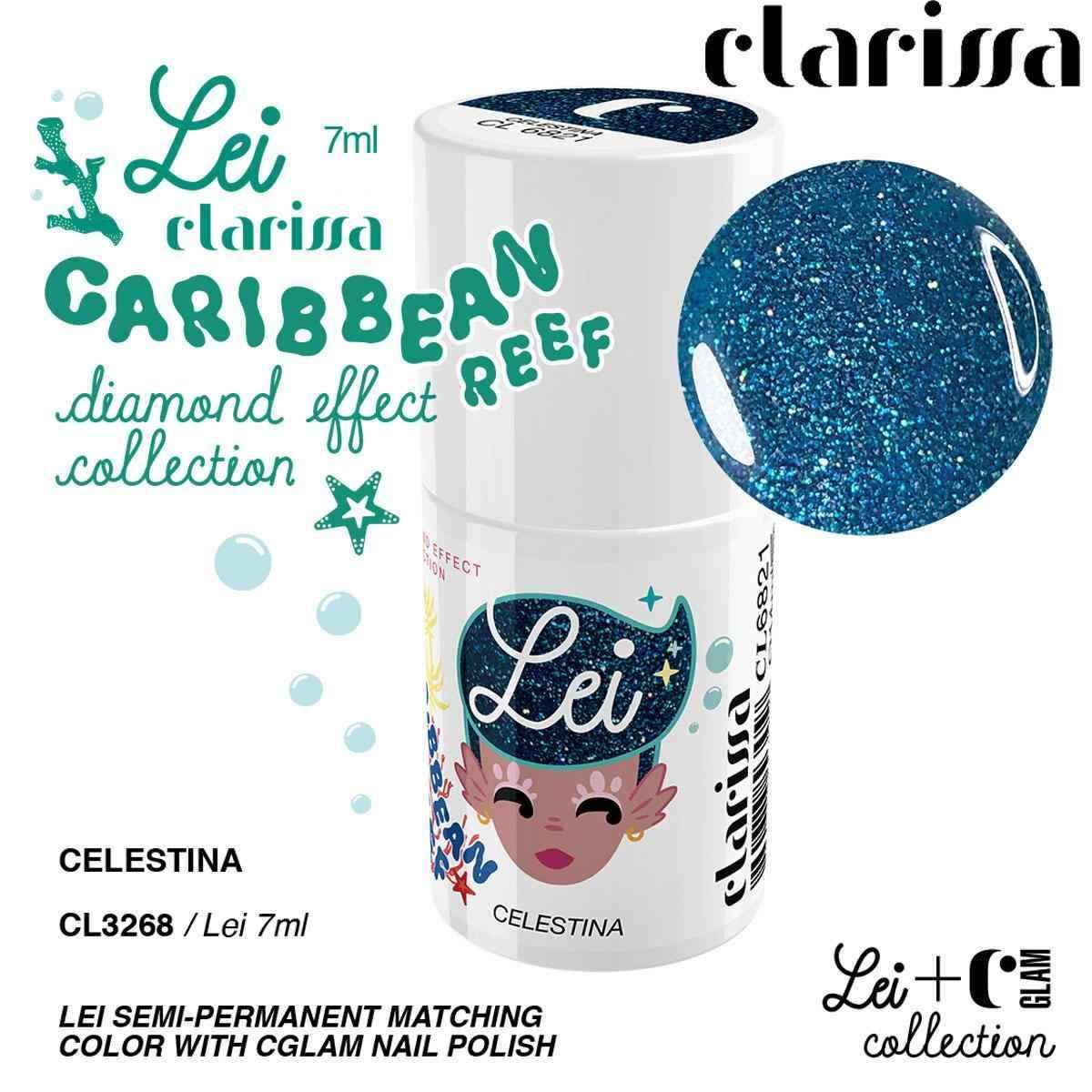 CLARISSA SMALTO SEMIPERMANENTE TPO FREE 7 ML  CELESTINA - effetto diamante