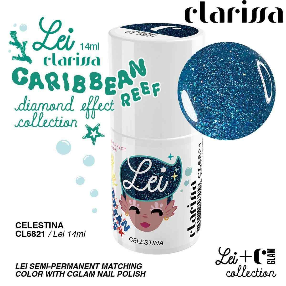 CLARISSA SMALTO SEMIPERMANENTE TPO FREE 14 ML  CELESTINA - effetto diamante