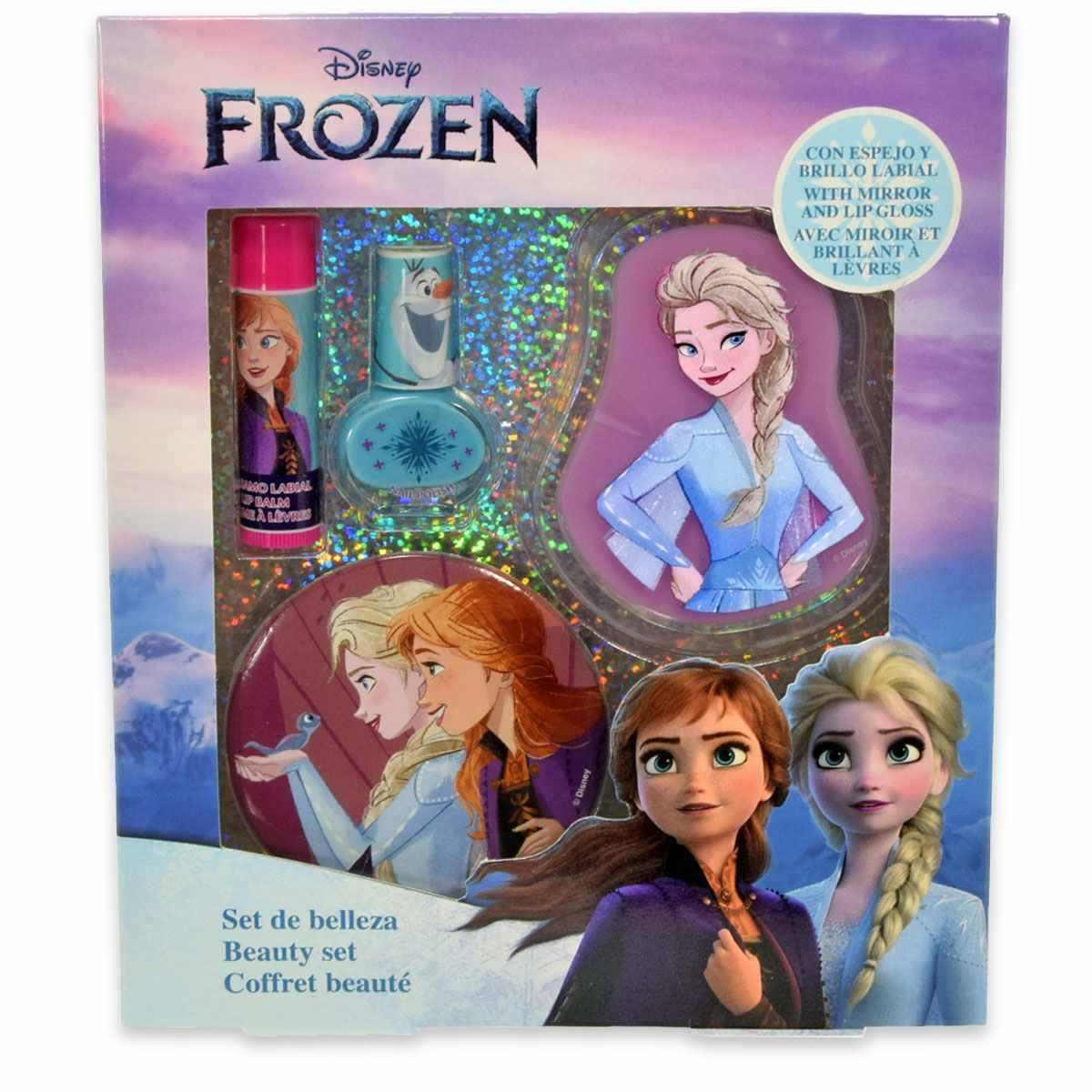 Frozen confezione regalo lucidalabbra, balsamo, smalto, specchio.