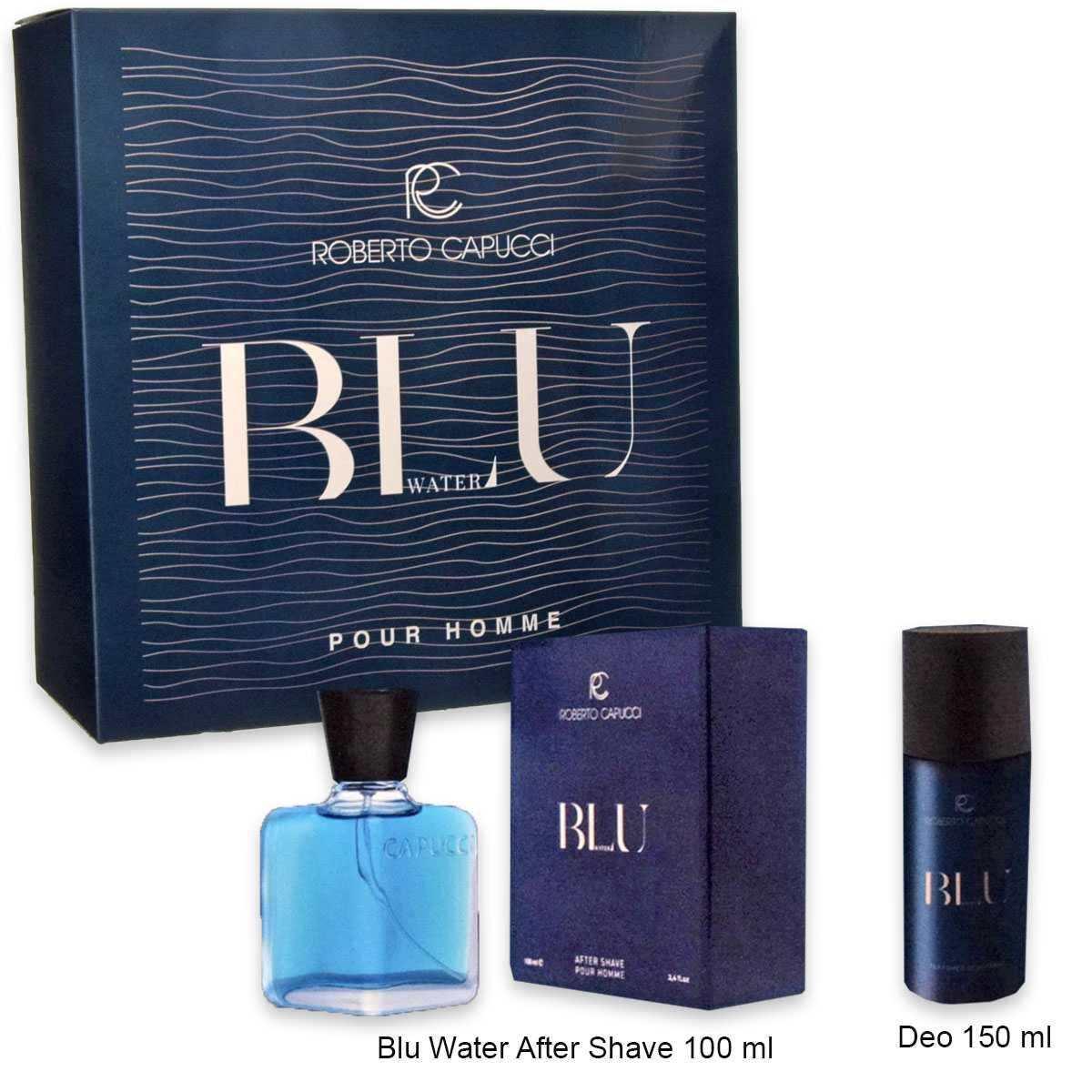 Capucci blue water after shave100 ml+ deo 150 ml