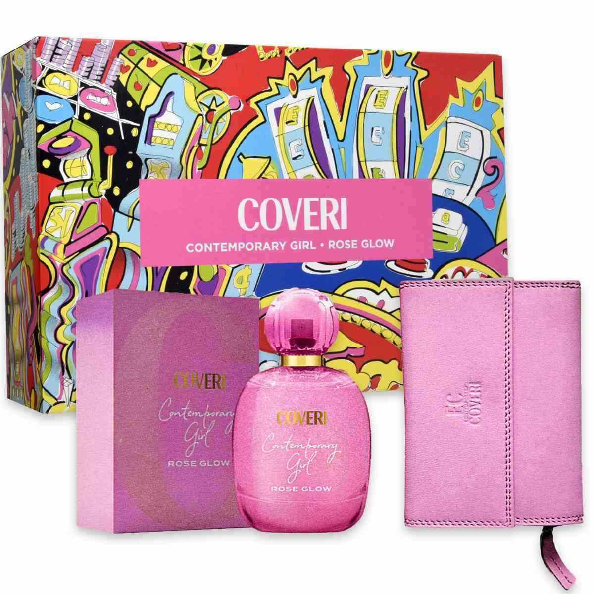 Enrico coveri contemporary girl rose glow 100 ml + portafogli rosa in pelle