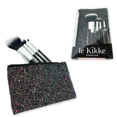 Le kikke pochette glitter con 4 pz pennelli