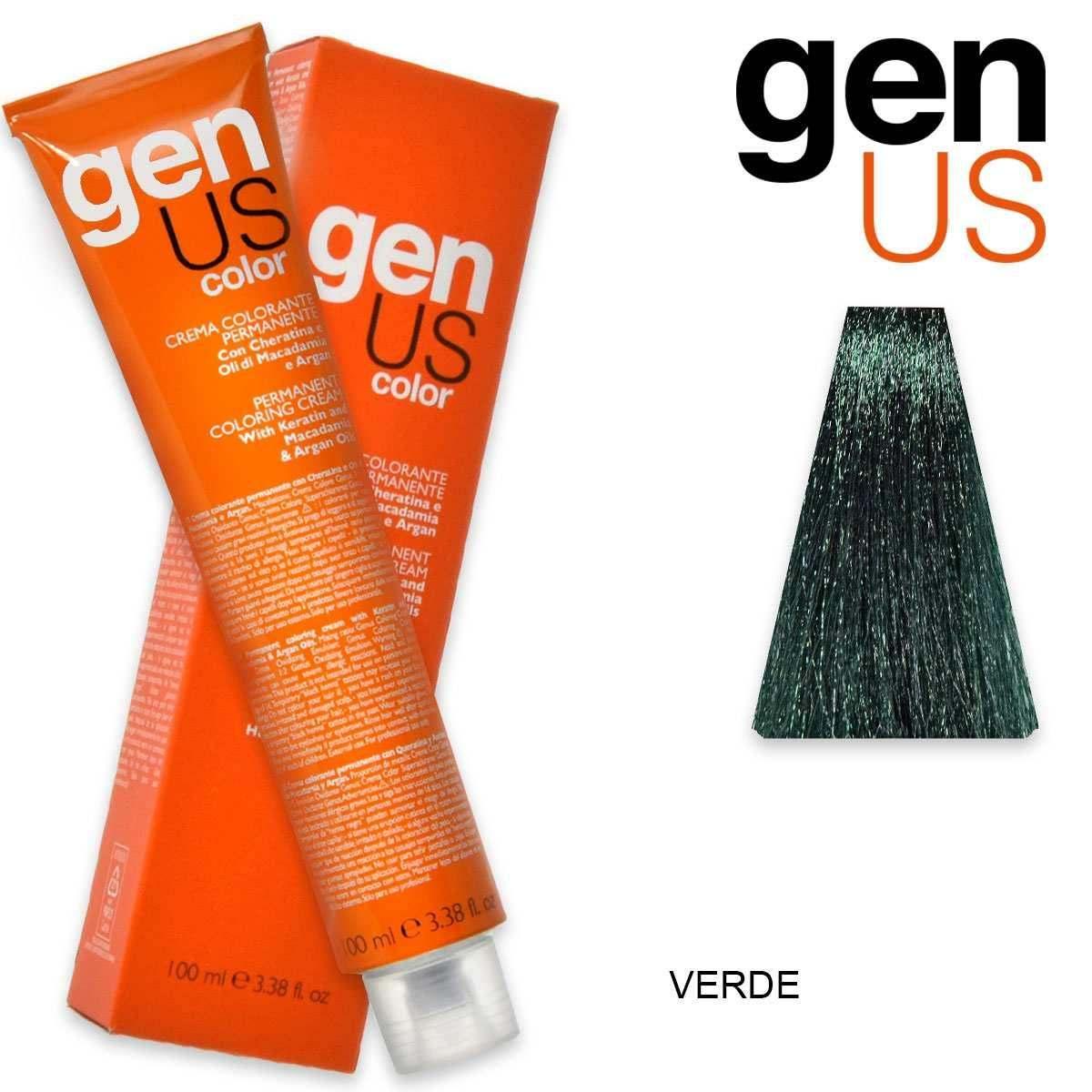 Genus permanent coloring  cream 100 ml green