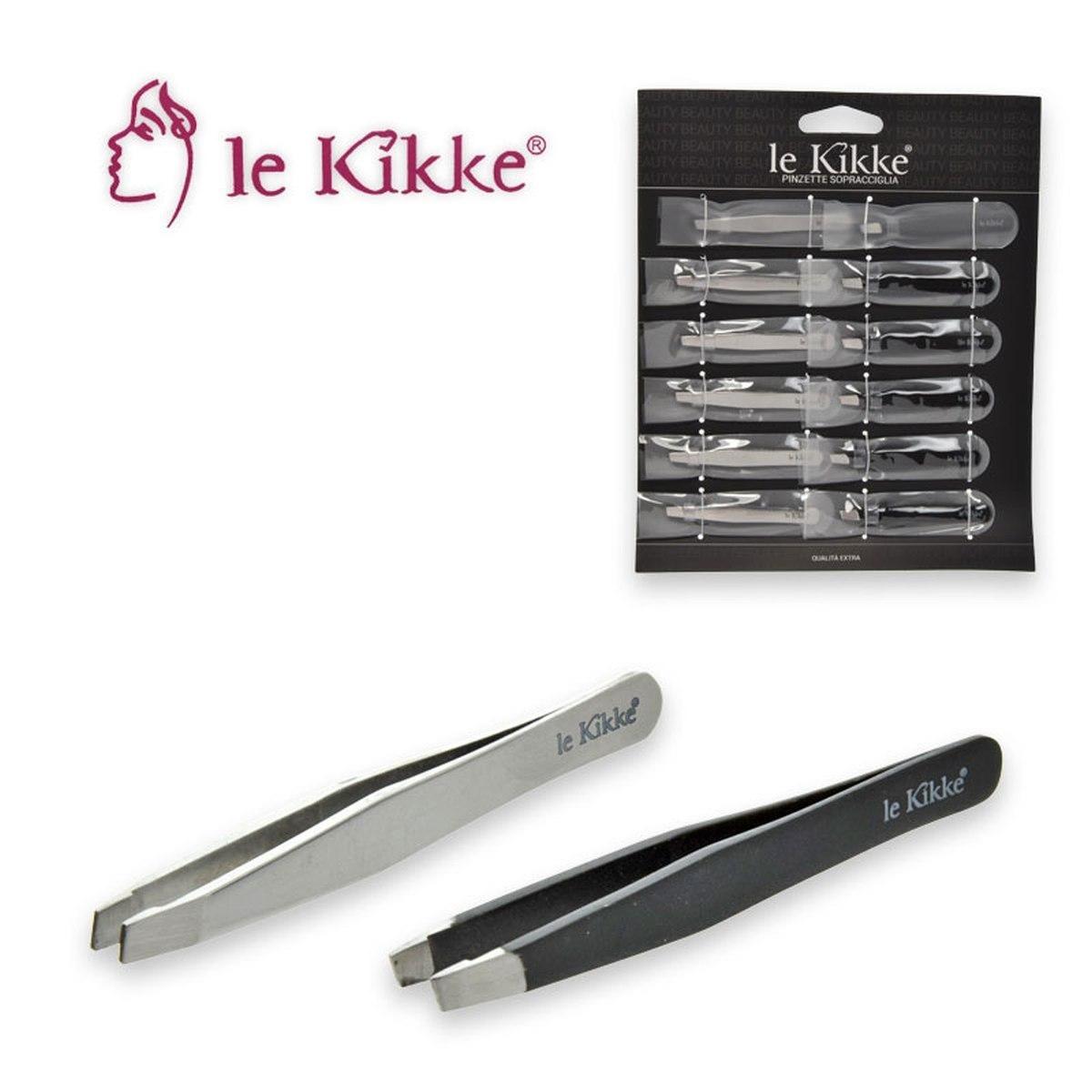 Le kikke pinzette ciglia argento/nero