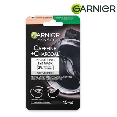 Garnier skin active caffeine e charcoal eye mask 15 minuti