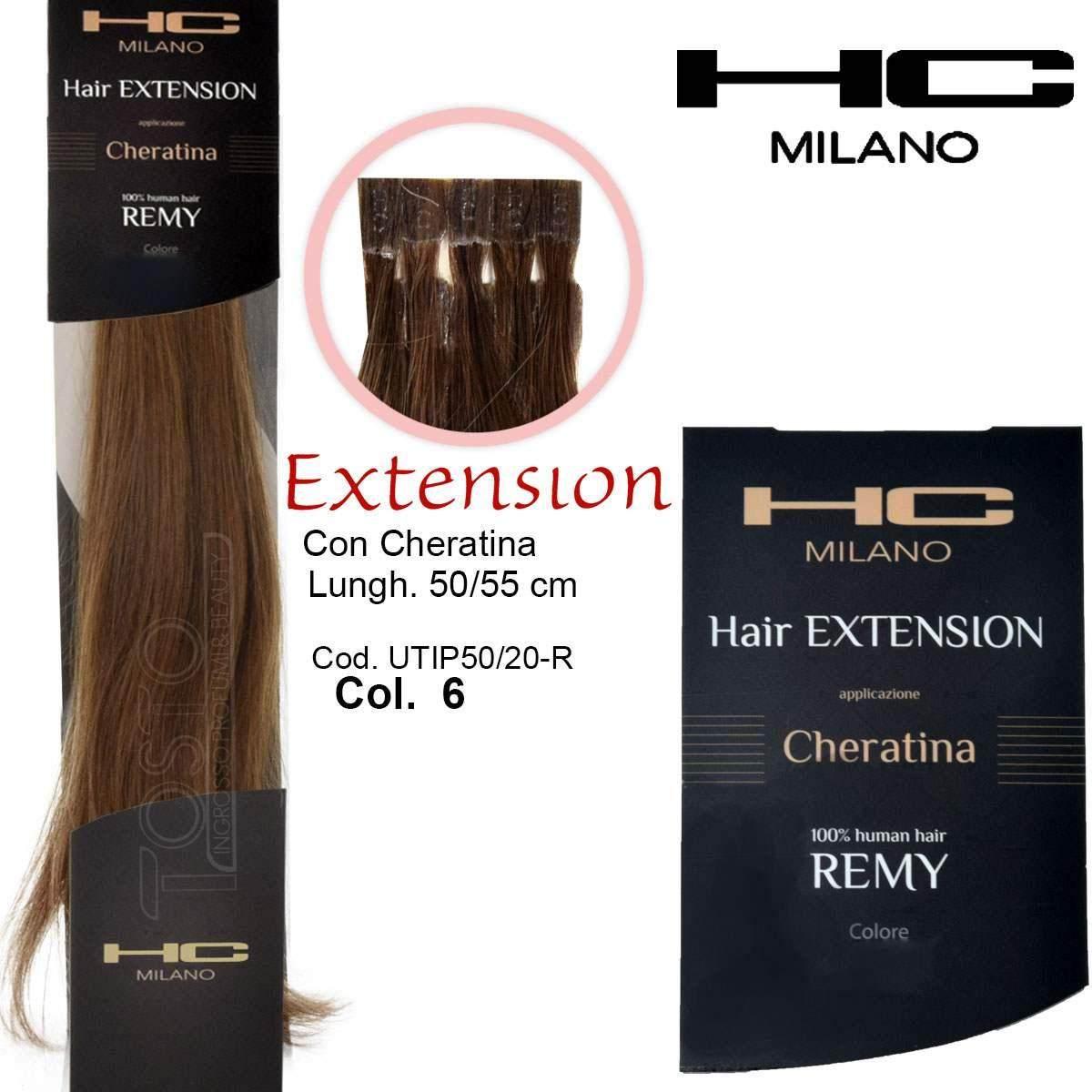 Hc milano extension cheratina remy 50/55 cm 20 pz col.6n
