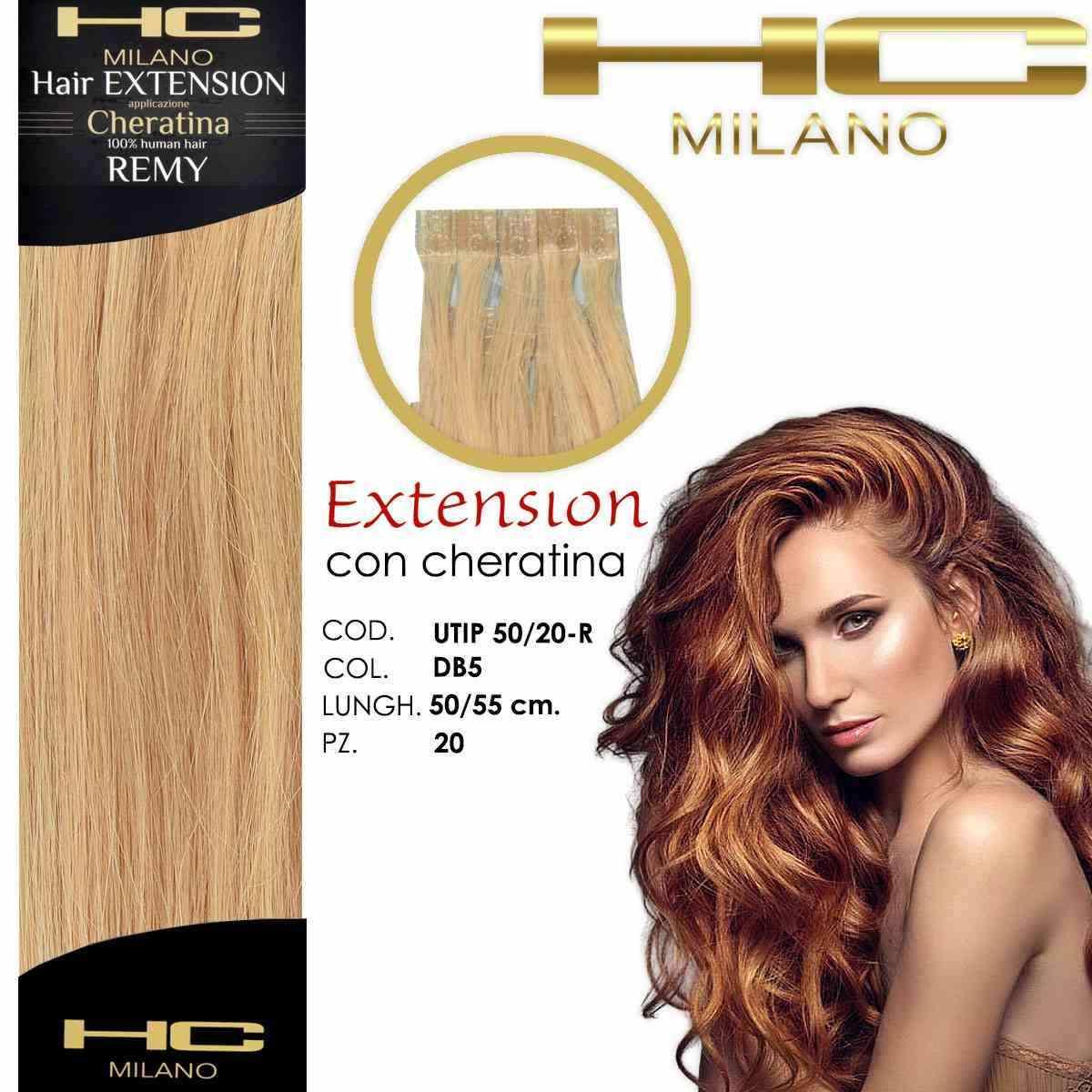 Hc milano extension cheratina remy 50/55 cm 20 pz col db5