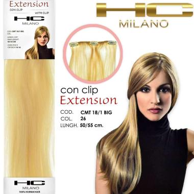 Hc milano extension 3 clip remy largh.14-16cm lungh.50cm col.26 biondo ultra chiarissimo 11,0