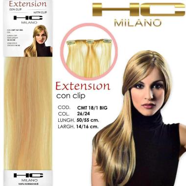 Hc milano extension 3 clip remy largh.14-16cm lungh.50cm col.26/24 mesciat0 biondo ultra chiaro/biondo chiarissimo ec 11,0/9,00