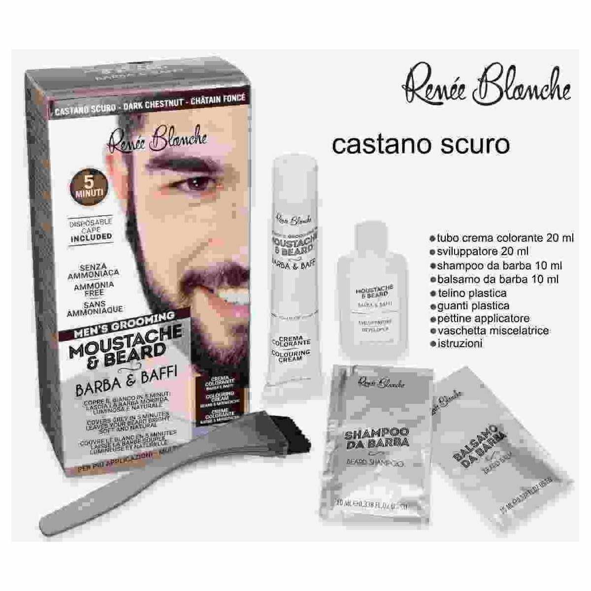 Moustace & beard barba e baffi castano scuro