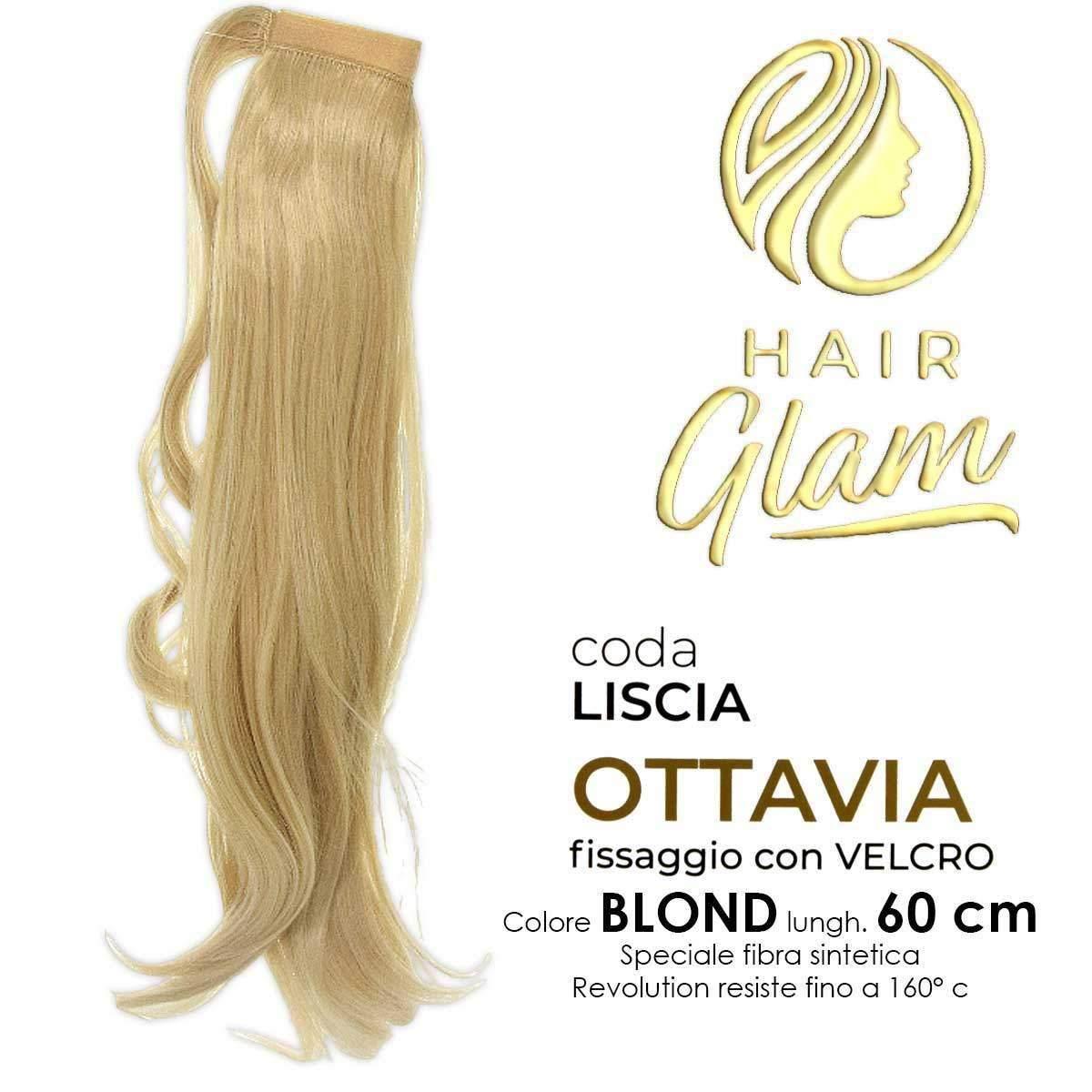 CODA HAIR GLAM OTTAVIA C/VELCRO FIBRA REVOLUTION Lung. 60 cm