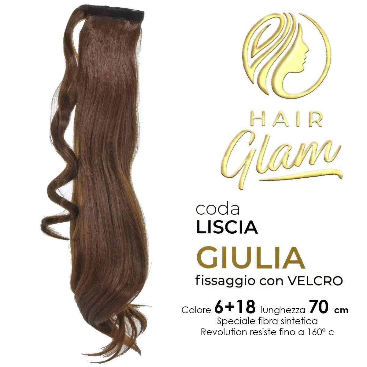 CODA HAIR GLAM GIULIA  C/VELCRO FIBRA REVOLUTION 70cm