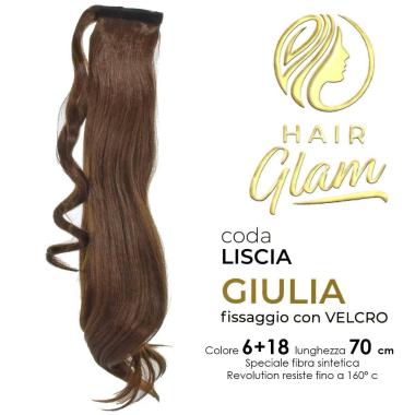 CODA HAIR GLAM GIULIA  C/VELCRO FIBRA REVOLUTION 70cm