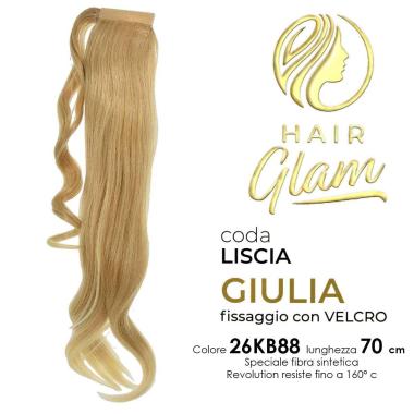 CODA HAIR GLAM GIULIA  C/VELCRO FIBRA REVOLUTION 70cm