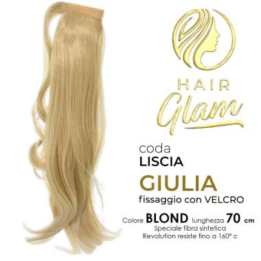 CODA HAIR GLAM GIULIA  C/VELCRO FIBRA REVOLUTION 70cm