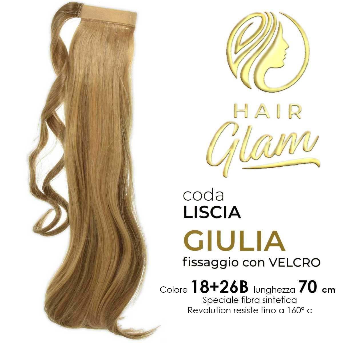 CODA HAIR GLAM GIULIA  C/VELCRO FIBRA REVOLUTION 70cm