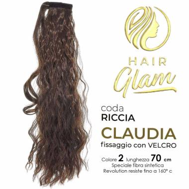 CODA HAIR GLAM CLAUDIA RICCIA C/VELCRO  FIBRA REVOLUTION 70cm