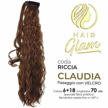 CODA HAIR GLAM CLAUDIA RICCIA C/VELCRO  FIBRA REVOLUTION 70cm