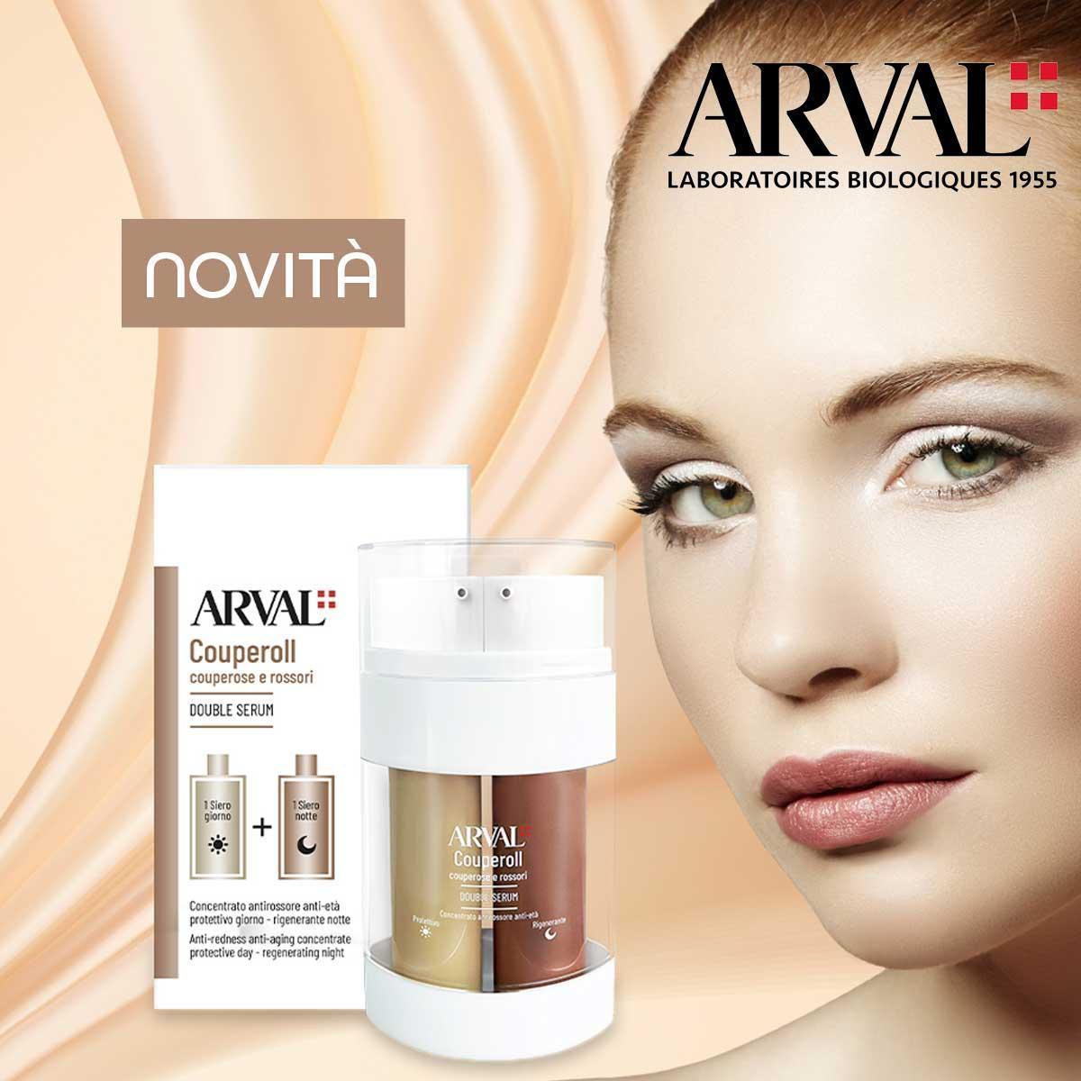 Arval couperoll double serum - concentrato antirossore anti-etÀ :protettivo giorno, rigenerante notte fl airless 15+15ml
