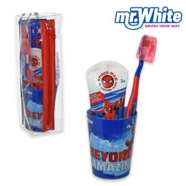 Spiderman spazzolino 2d + dentifricio 75 ml + bicchiere