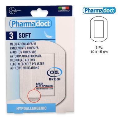 Pharmadoct cerotti delicati tnt alta protezione 3 pz 10 x 15 cm