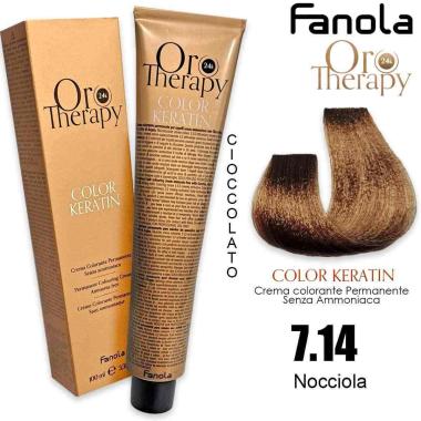 Fanola oro therapy color keratin 100 ml 7.14