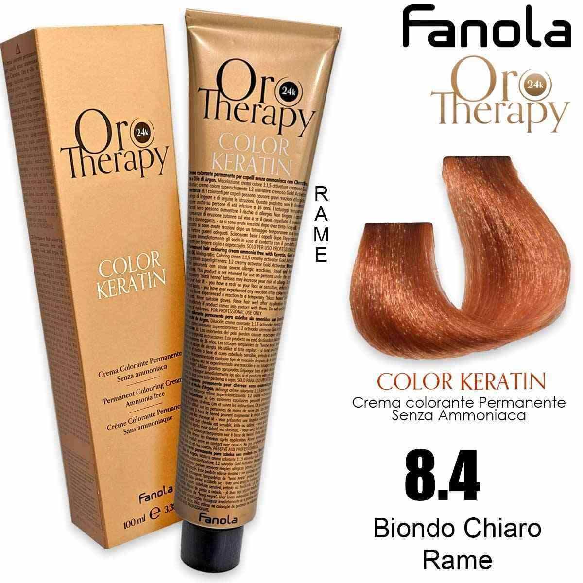 Fanola oro therapy color keratin 100 ml 8.4