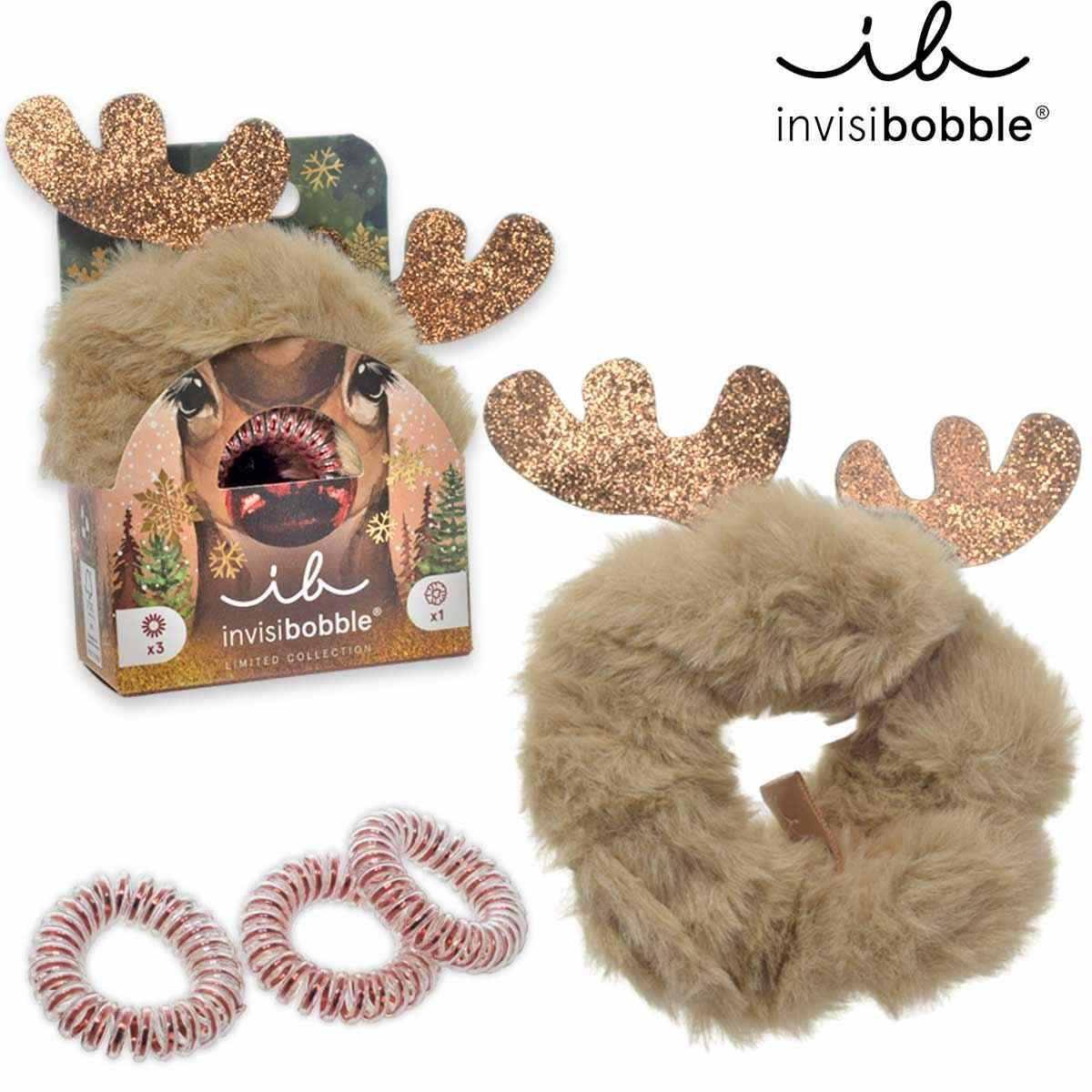 Invisibobble set red nose reindeer 4pz