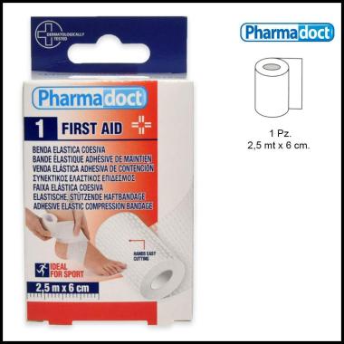 Pharmadoct 1 benda coesiva bianca 2,5 m x 6 cm