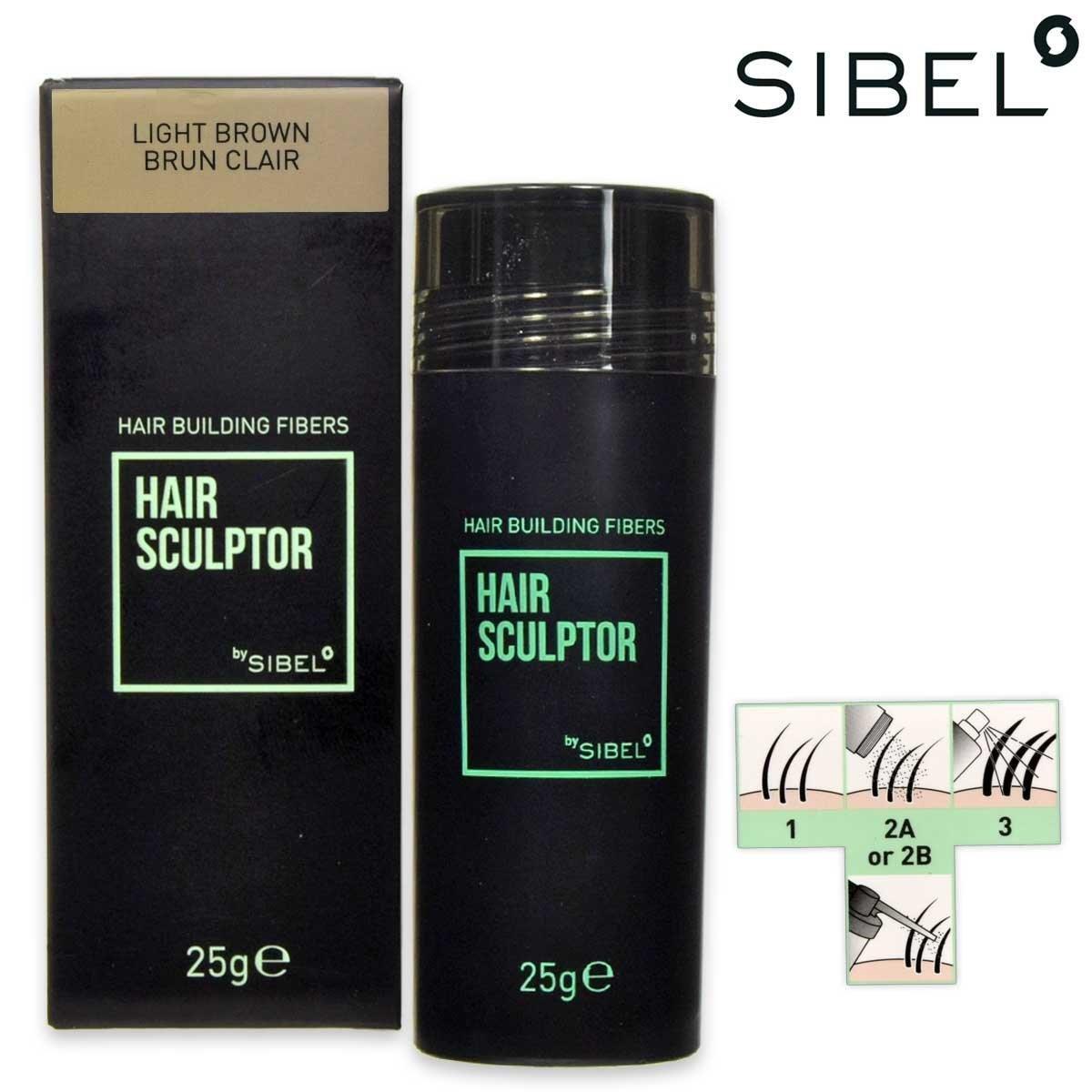 Sibel hs hair building fibres light brown 25g