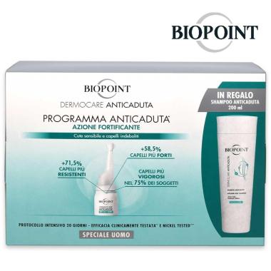 Biopoint kit programma anticaduta uomo 20 fiale da 6 ml + shampoo omaggio 200 ml