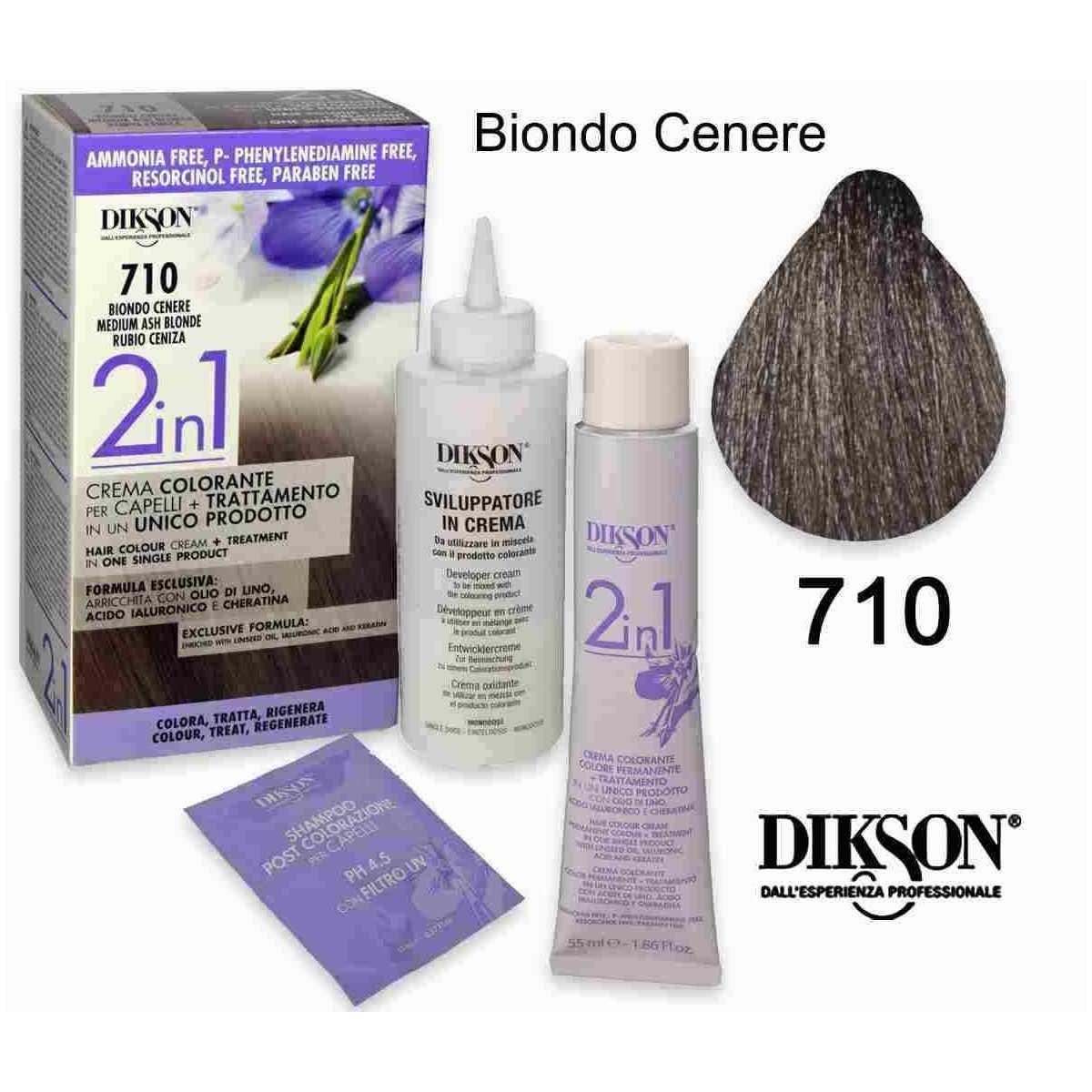 Dikson 2 in 1 crema color 710 biondo cenere