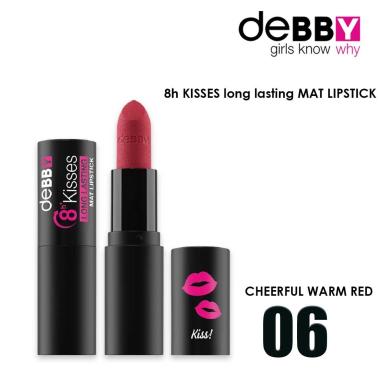 Debby rossetto long lasting mat 8h kisses 06 cheerful warm red