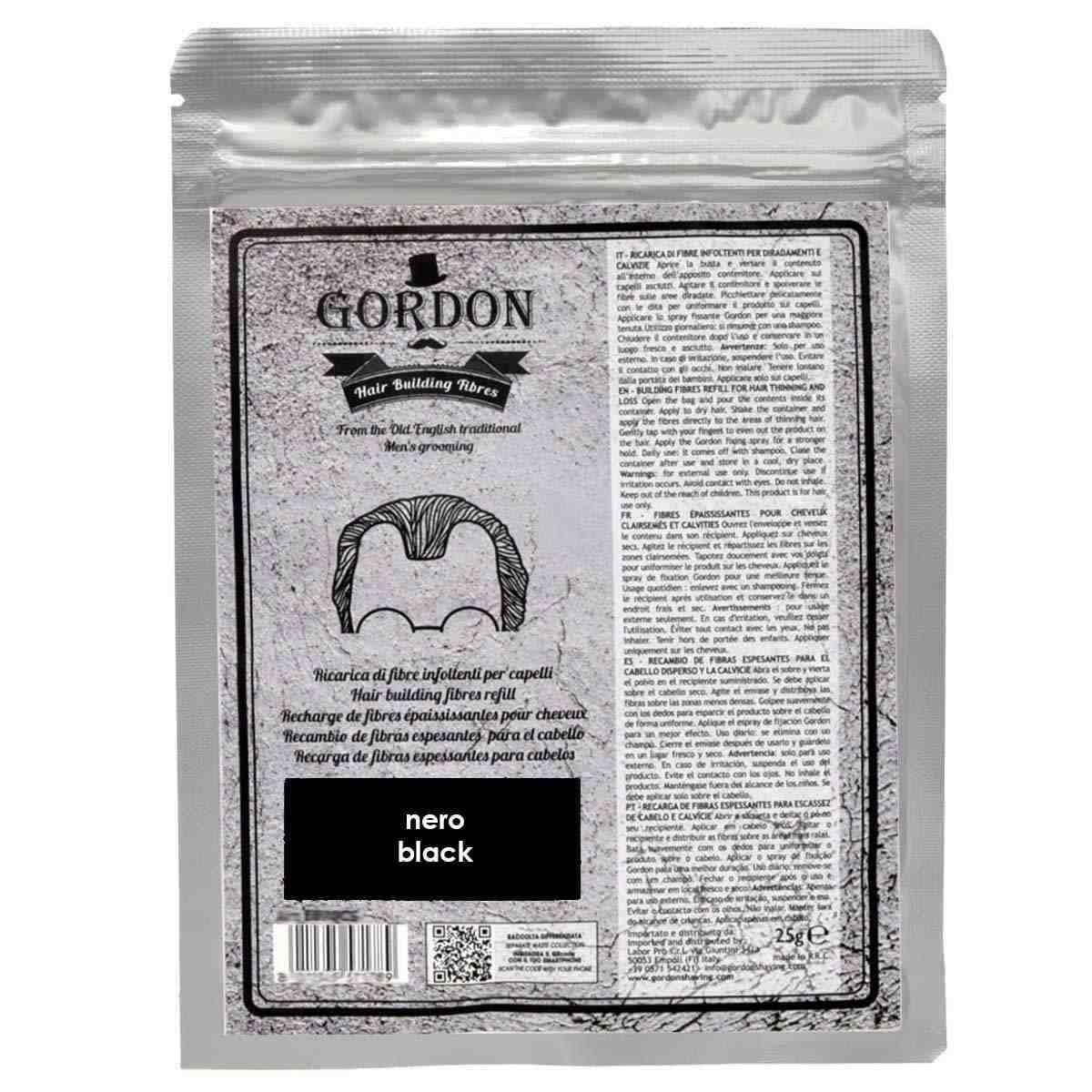 Gordon ricarica fibre infoltenti colore nero 25gr