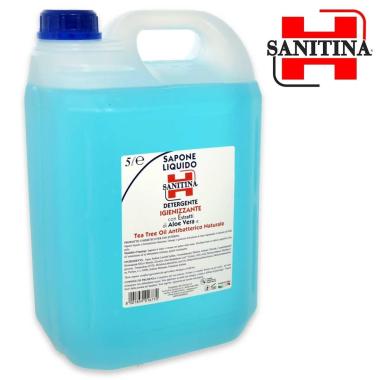 Sanitina sapone liquido detergente igienizzante  5000 ml  aloe&tea tree oil