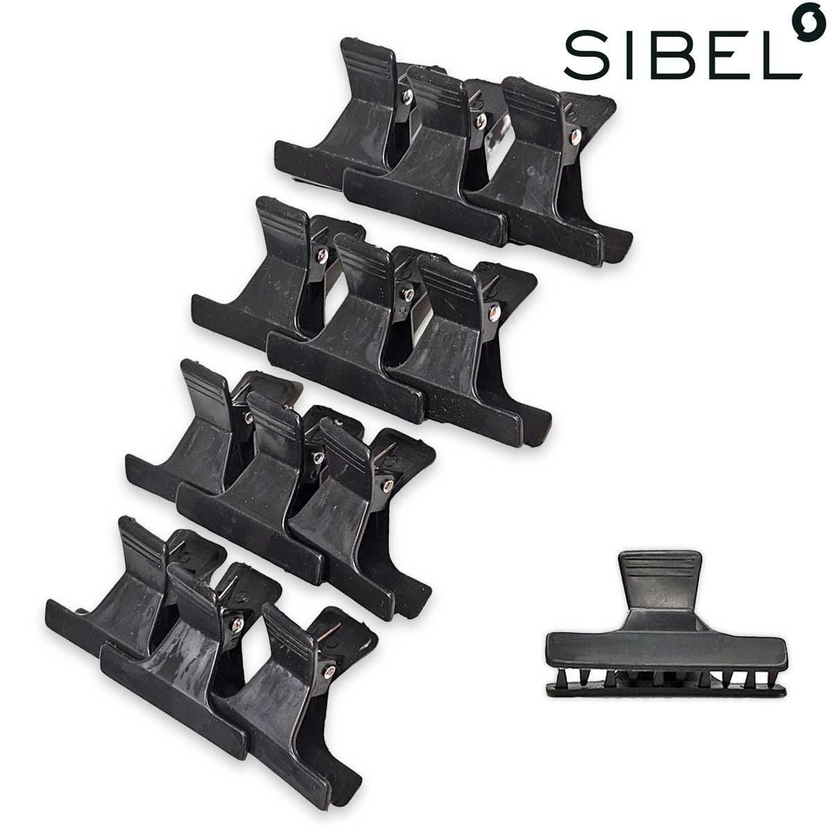 Sibel butterfly clamps croco s black 12 pcs