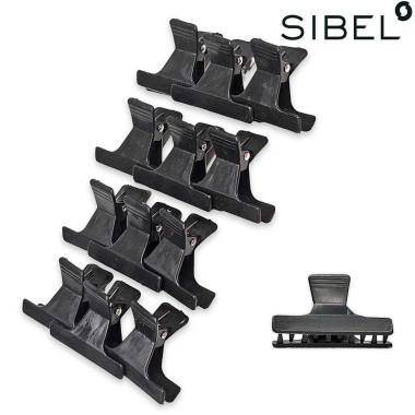 Sibel butterfly clamps croco s black 12 pcs