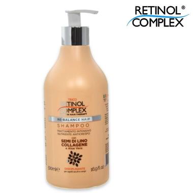Retinol complex shampoo 500 ml nutriente anticrespo collagene e aloe