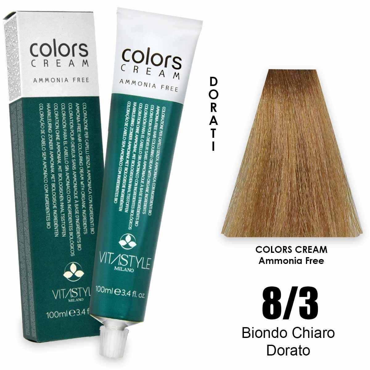 Vitastyle colors cream senza ammoniaca 100 ml 8.3