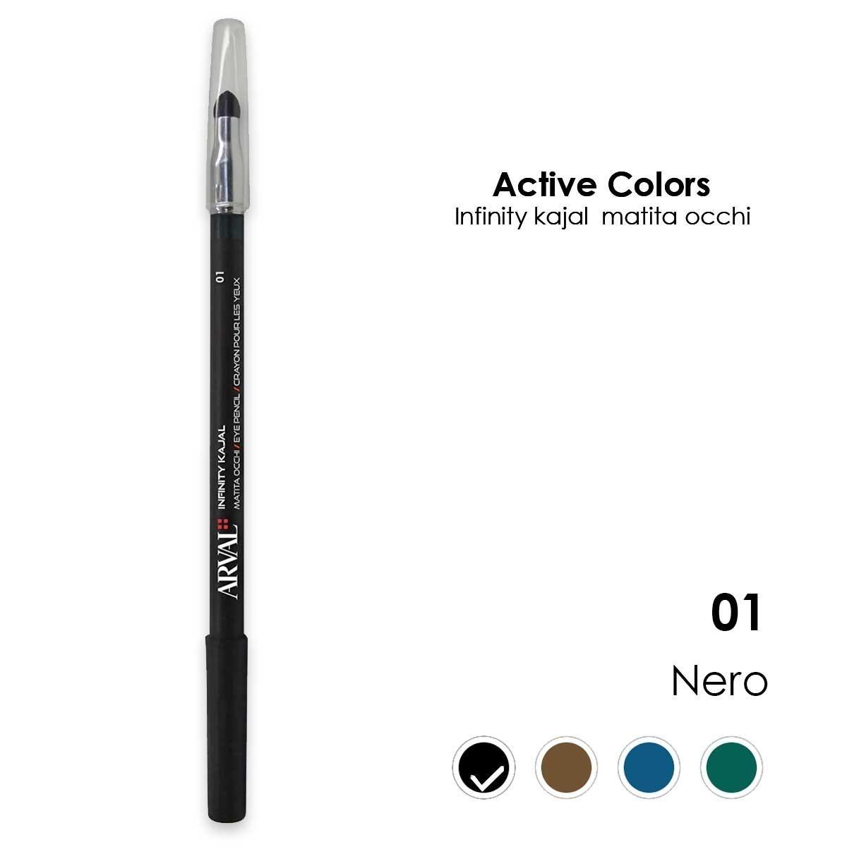 ARVAL Infinity kajal n. 01 - nero    matita occhi - legno