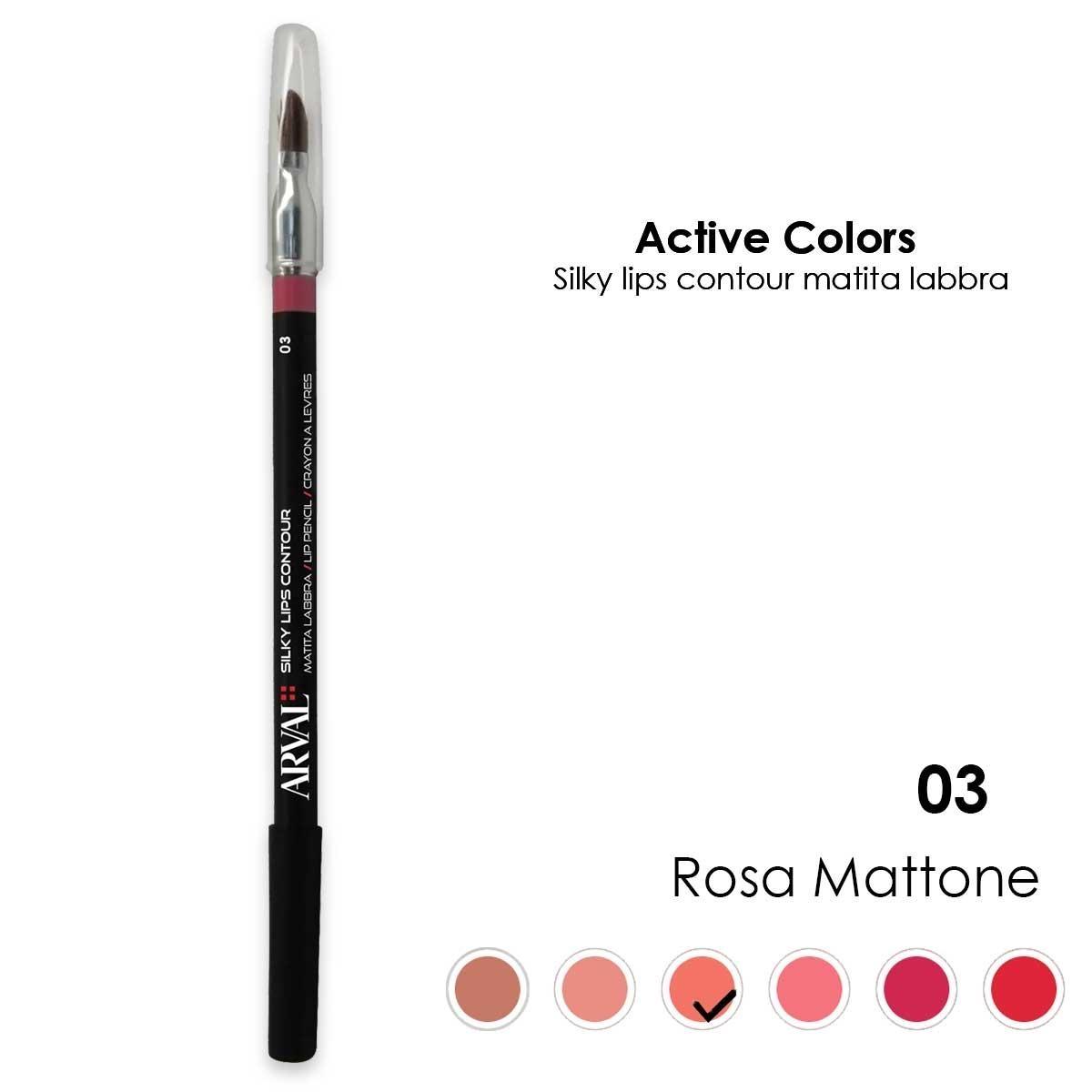 ARVAL Silky lips contour n. 03 - rosa mattone matita labbra - legno