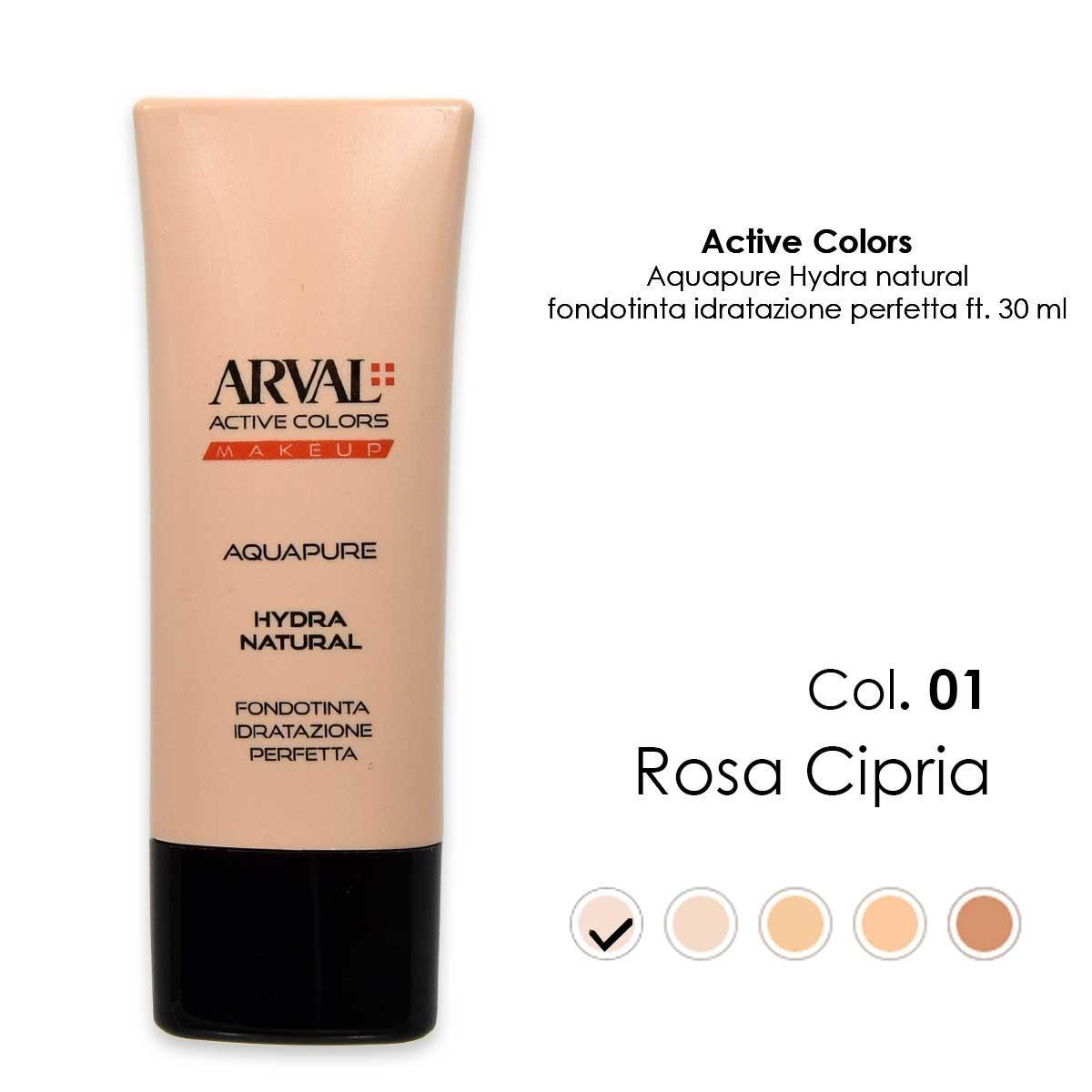 ARVAL AQUAPURE - Hydra-natural n. 01 - rosa cipria          fondotinta idratazione perfetta ft 30ml
