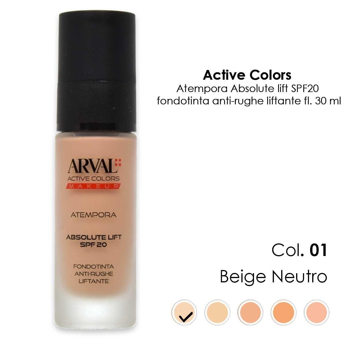 ARVAL ATEMPORA - Absolute lift SPF20 n. 01 - beige neutro      fondotinta antirughe liftante fl 30ml