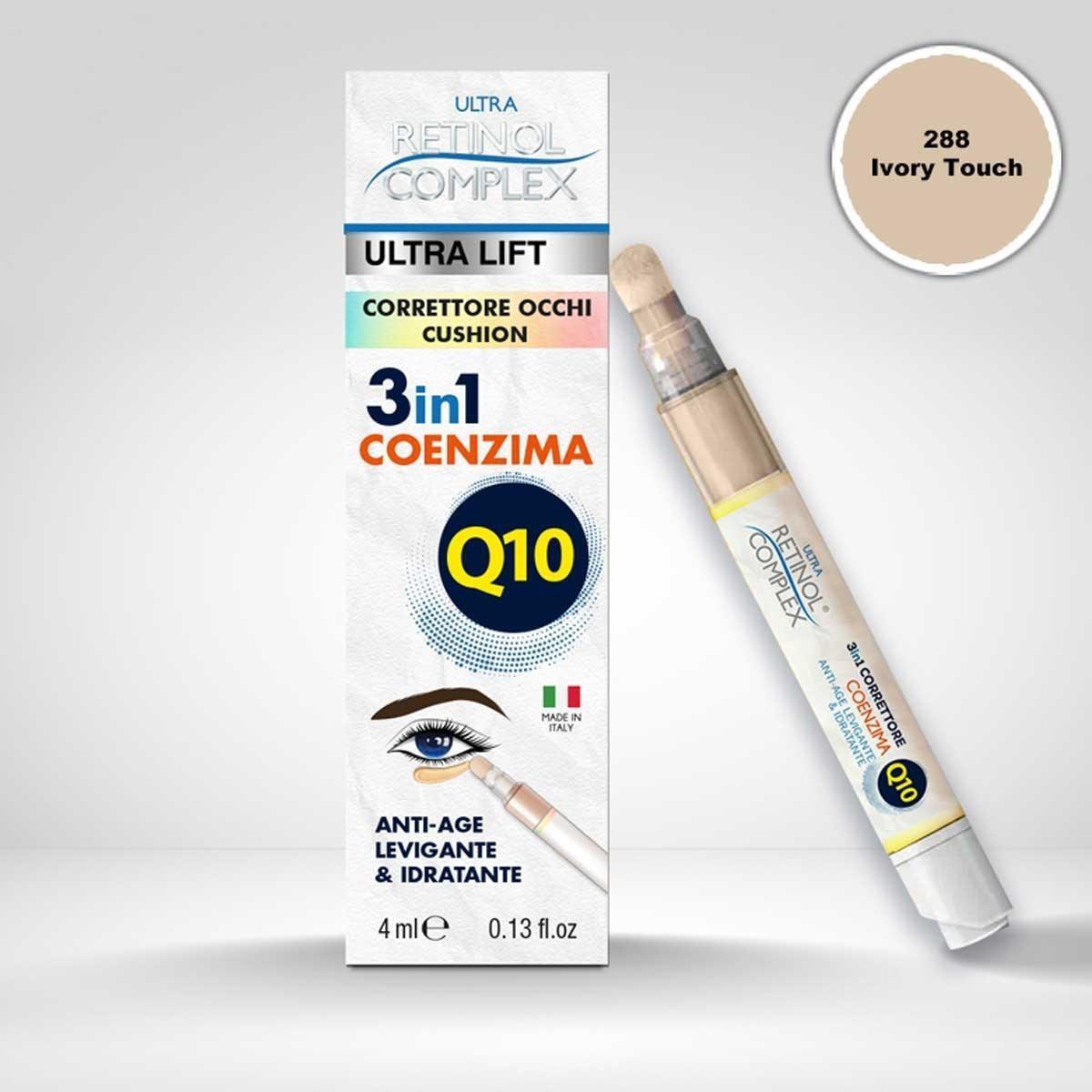 Retinol complex correttore occhi 288 ivory touch cushion 3 in 1 coenzima q10 4ml
